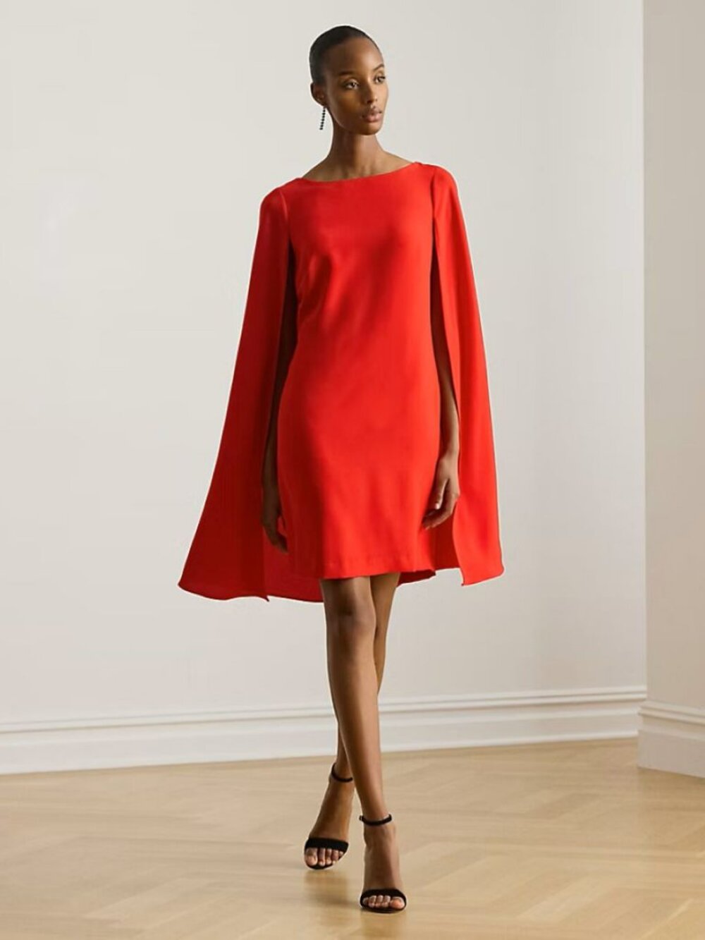 Lauren Ralph Lauren Cape Georgette Cocktail Dress - Sz 14